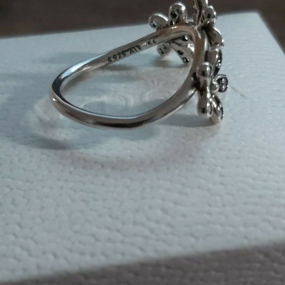 PANDORA Sterling Silver RETIRED DAZZLING DAISIES RING set -SIZE 7 - Picture 8 of 9